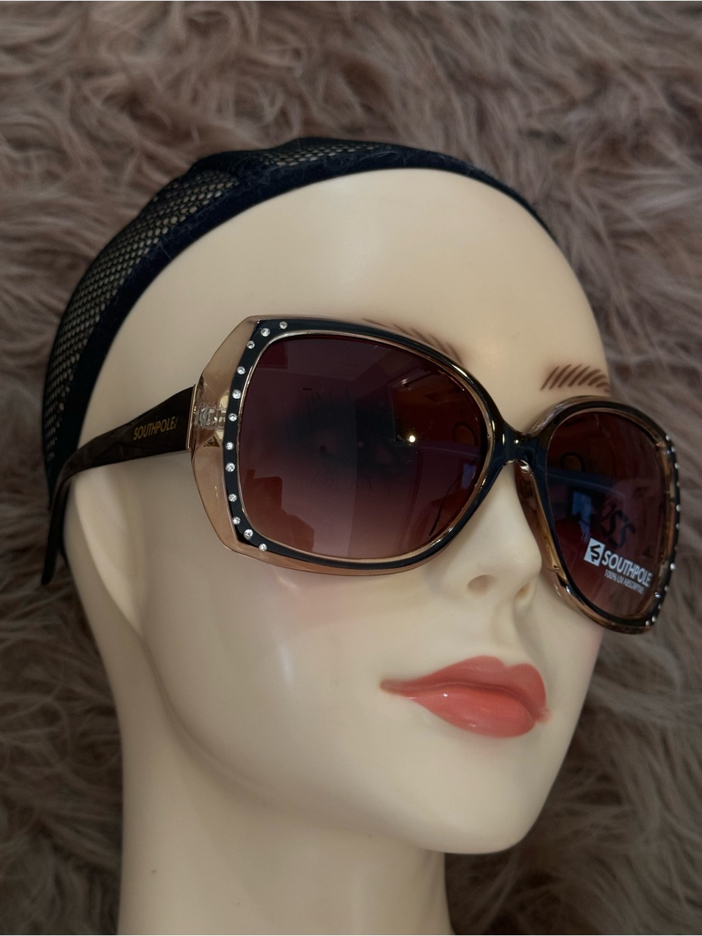 Southpole futuristic sunglasses with rhinestones